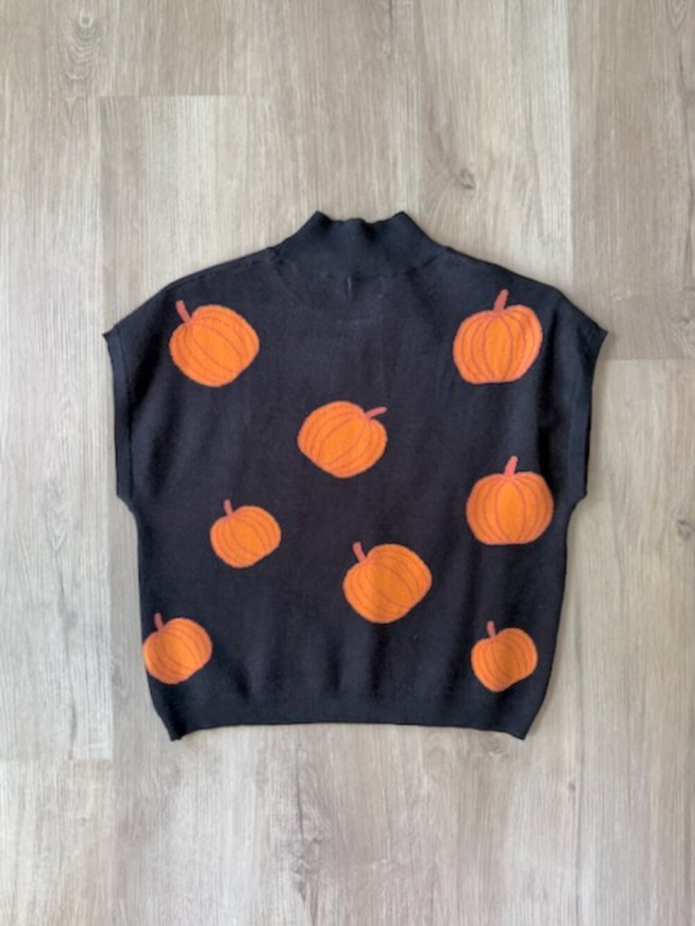 Shop The Mint Pumpkin Sweater Vest S Black - Picture 8 of 8
